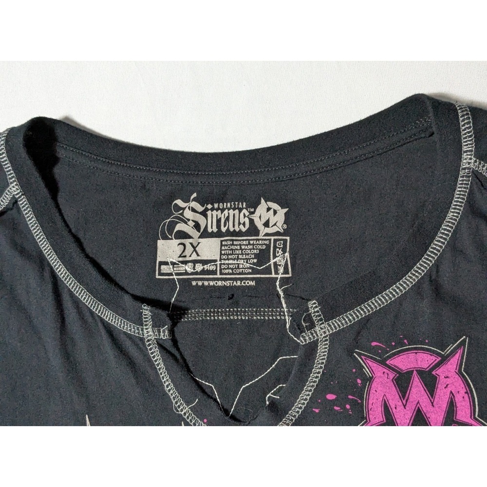 WORNSTAR SIRENS VAMPIRE QUEEN Black Double-Sided Applique T-Shirt‎ - Women 2XL - Picture 7 of 16